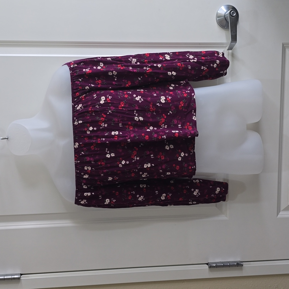hollister floral off‎ the shoulder top